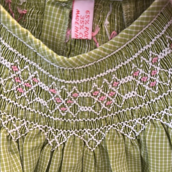 Green Smocked Sleeveless Sundress - Picture 8 of 9